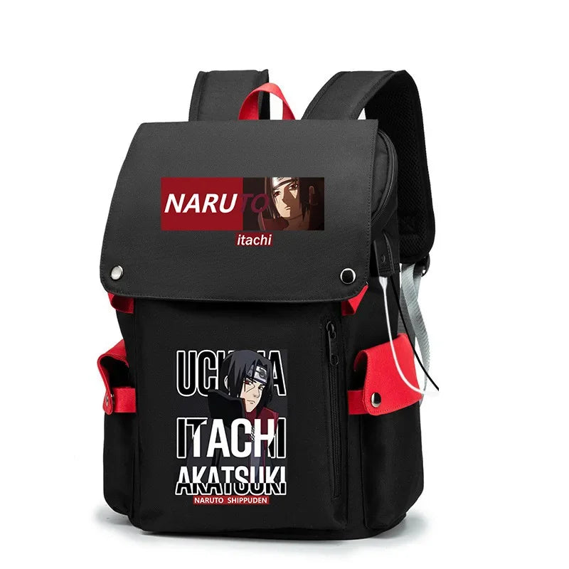 Nauto Anime Sac à dos d'école de grande capacité, sac à dos de sport, épaule à fermeture éclair éclaircissante, sac d'extérieur, accessoires de mode manga