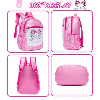 Cartable en cuir PU pour l'école primaire, sac à lunch et sac à stylo, 3 pièces