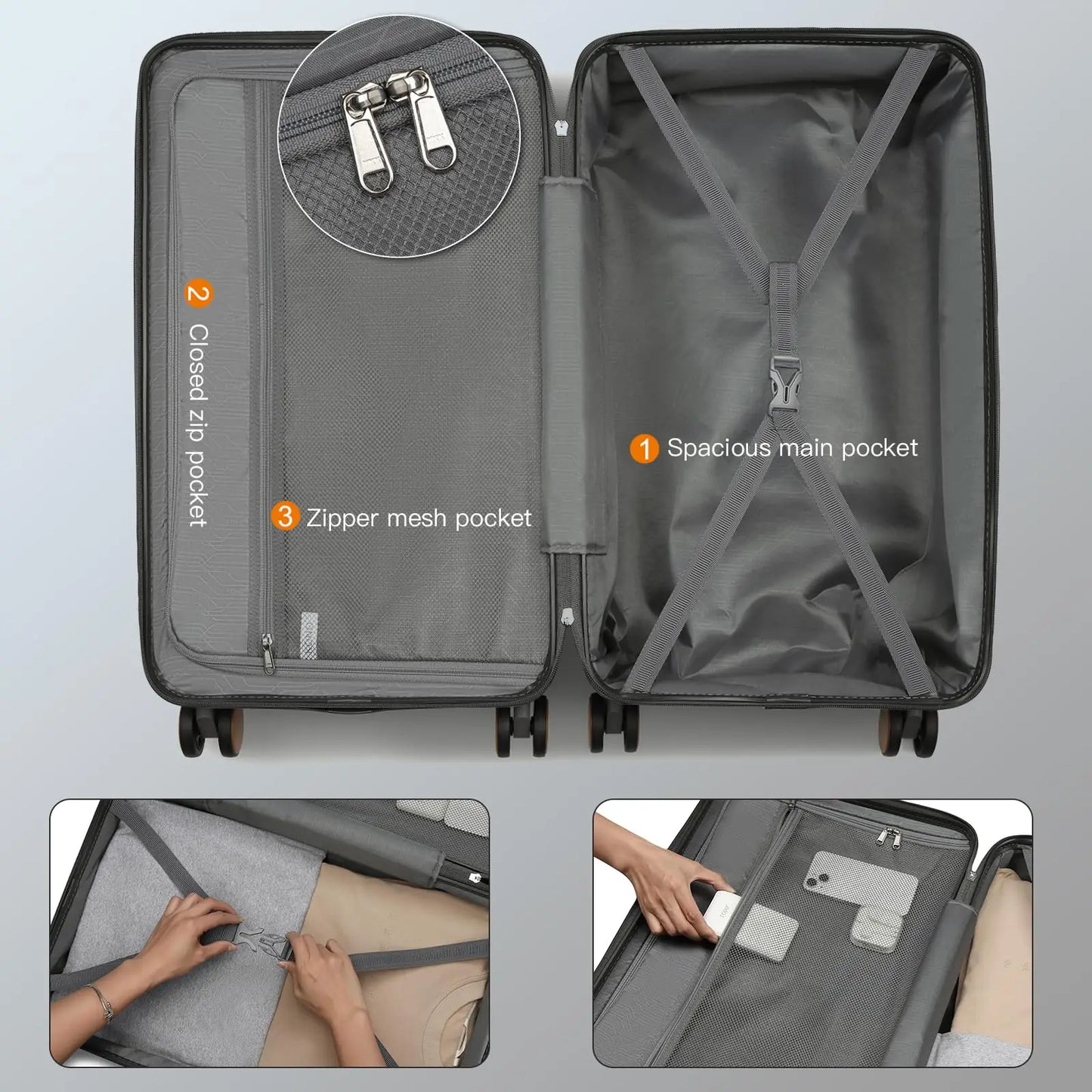 Valise en ABS et polycarbonate avec serrure TSA