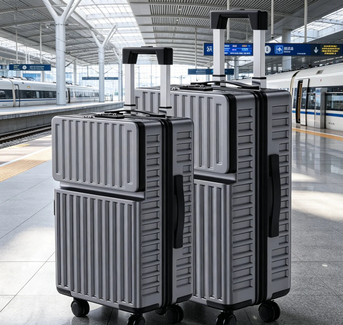 Ensemble de 2 valises avec ouverture frontale