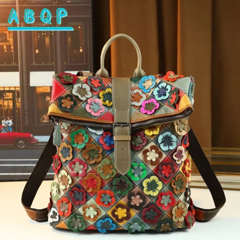 Sac à dos de luxe pour femmes, en cuir véritable