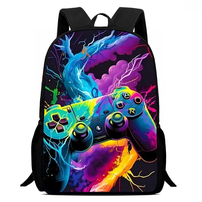 Sac à dos d'école, consoles de jeux de dessins animés