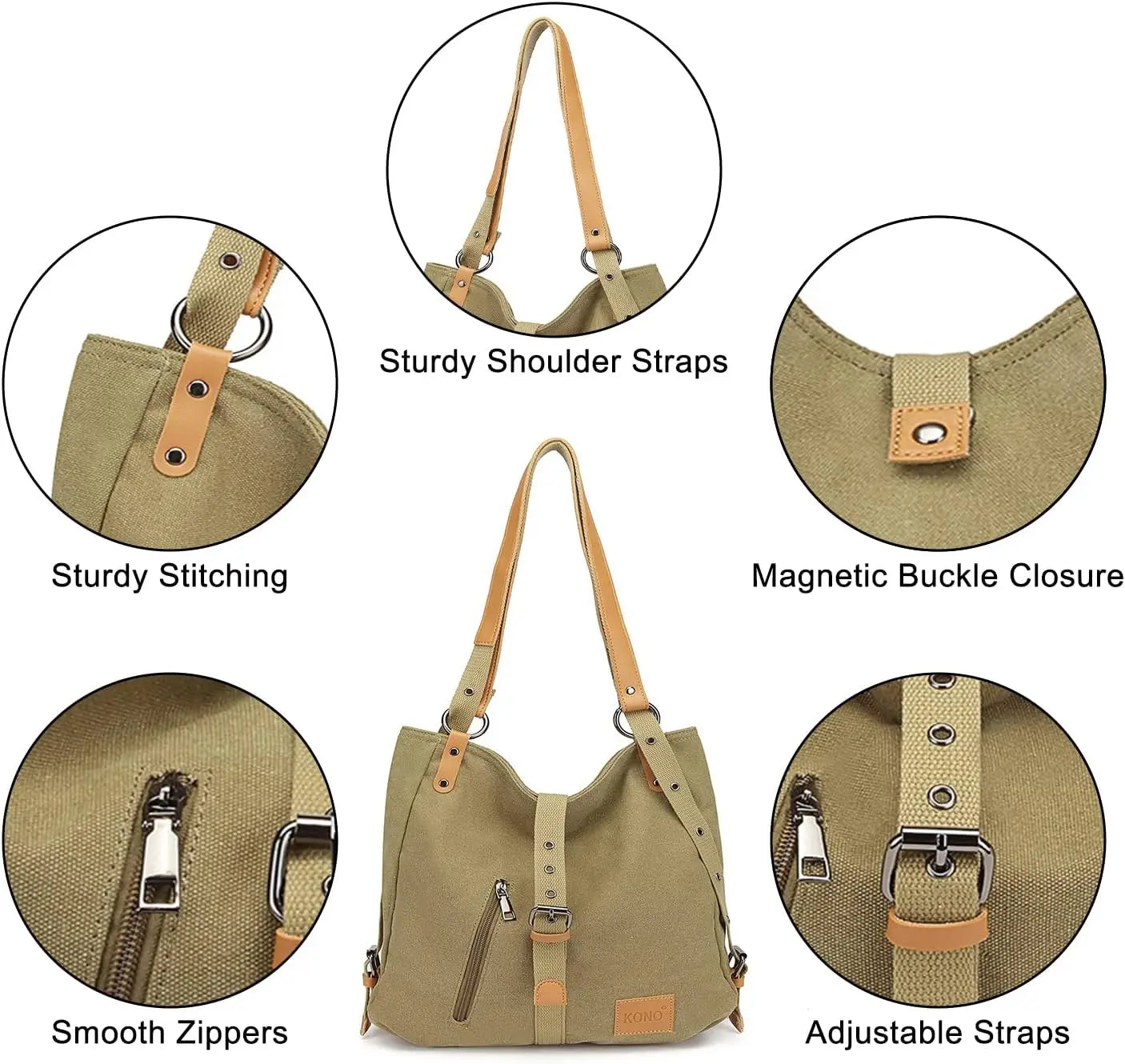 Sac en toile de grande capacité