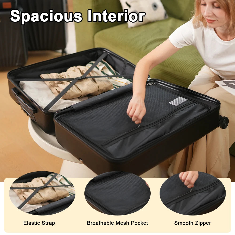 Ensemble de bagages de voyage ABS avec poignée télescopique, 5 pièces