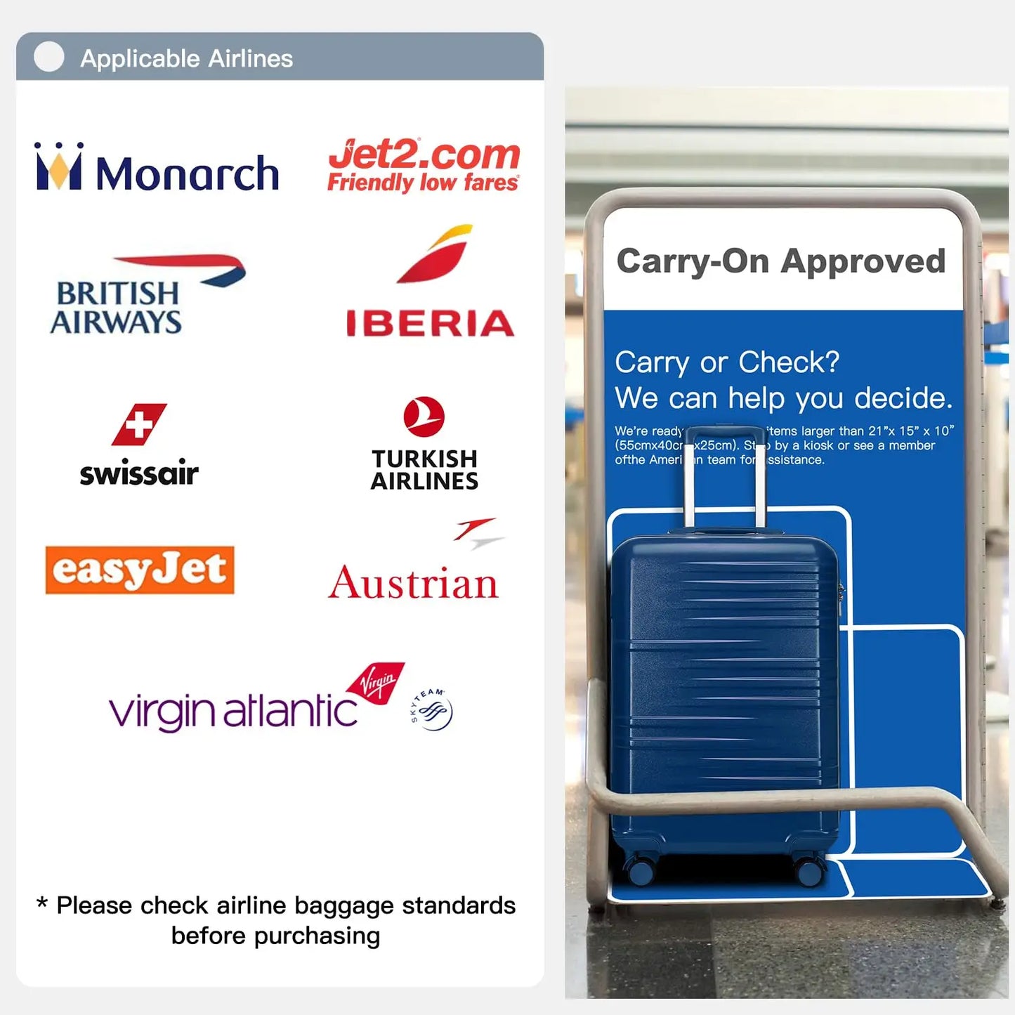 Chariot ABS + PC, robuste et élégant