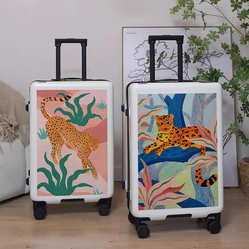 Valise à roulettes artistique