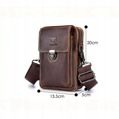 Sac banane en cuir véritable pour homme avec passant de ceinture