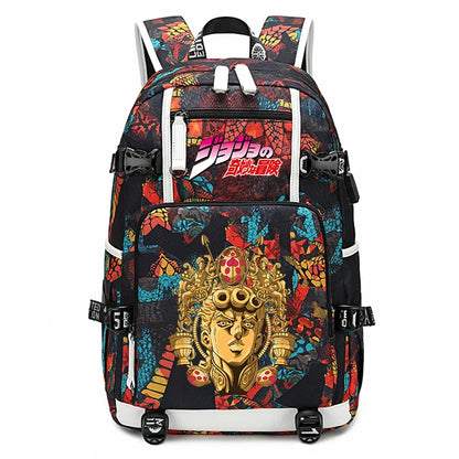 Jojo Bizarre Adventure Anime Sac à dos pour jeunes, cartable étudiant, sac de voyage grande capacité, cadeau de rentrée scolaire pour enfants