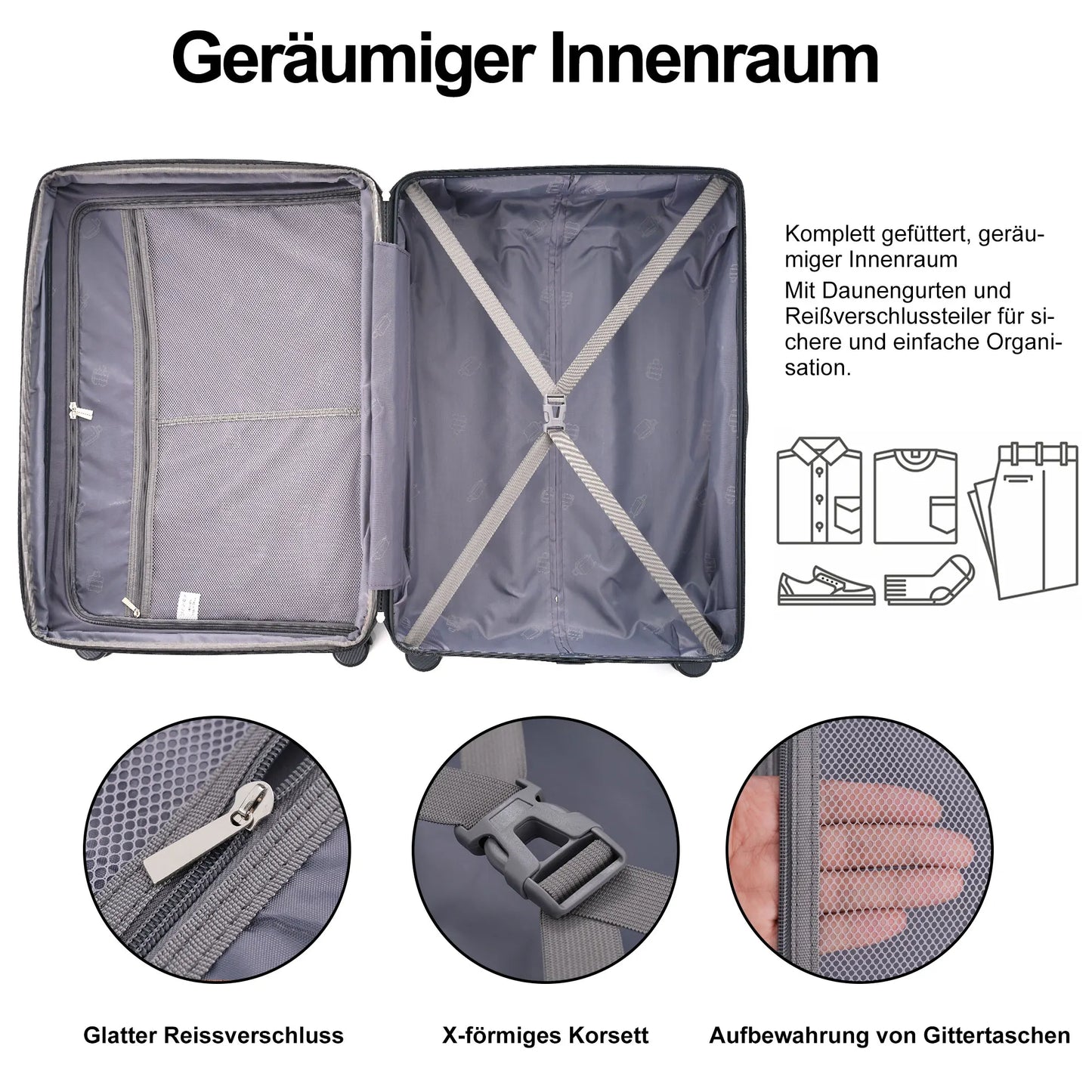 Ensemble de valises à roulettes 3 pièces pour voyage
