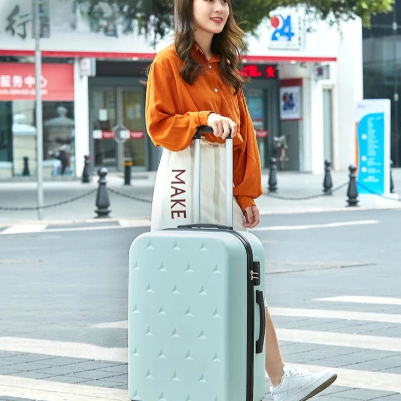 Rolling travel suitcase, cabin cosmetic luggage for women on mute wheels