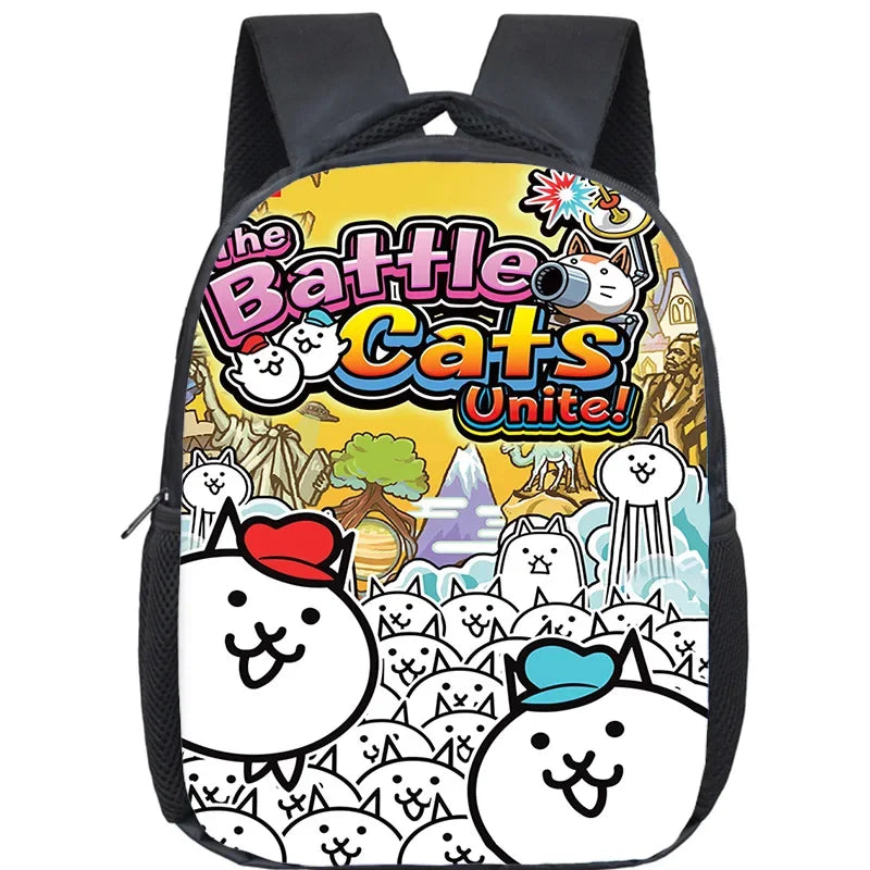 Sac à dos de dessin animé The Battle Cats pour enfants, petit sac d'école, sac à dos pour enfants, garçons et filles, cadeau de retour à l'école, Mochila