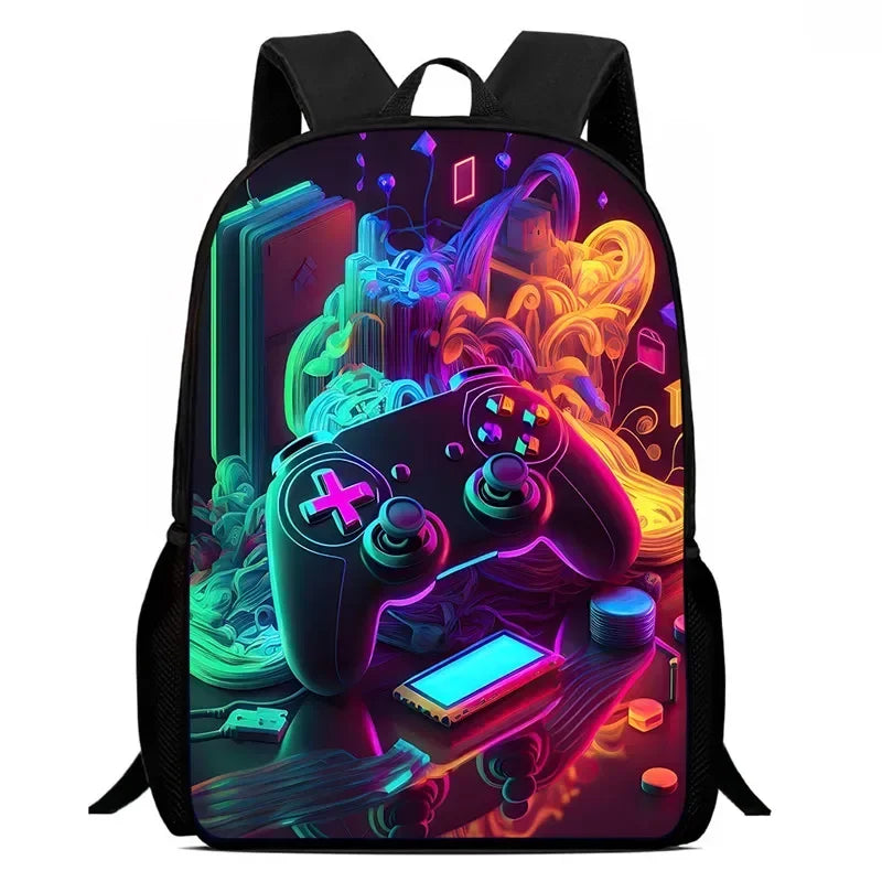 Sac à dos d'école, consoles de jeux de dessins animés