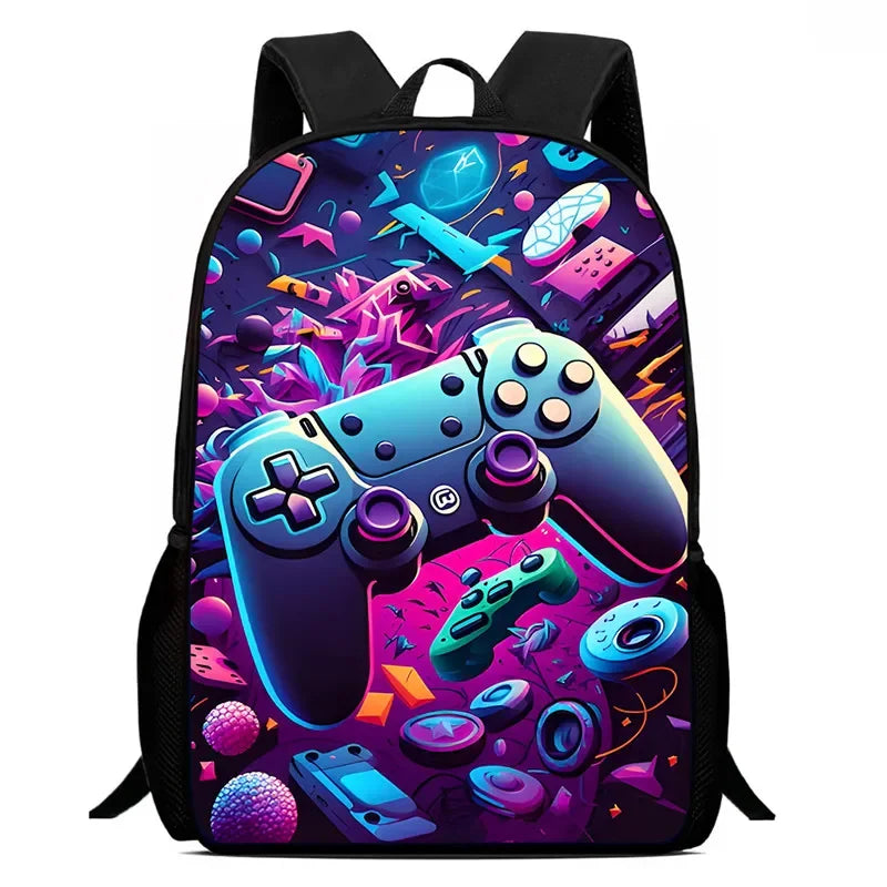 Sac à dos d'école, consoles de jeux de dessins animés