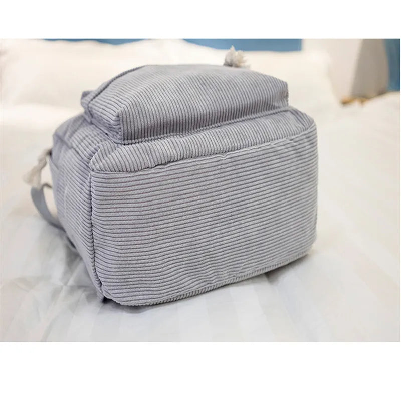 Sac à Dos Personnalisé en Velours Côtelé pour Femme et Adolescent,