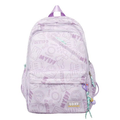 Sac à Dos observateur et Étanche pour Écolier d'École Primaire, Sacoche pour Ordinateur Portable 14 ans, Mignon, Graffiti, Fille, Sortir pour Jouer