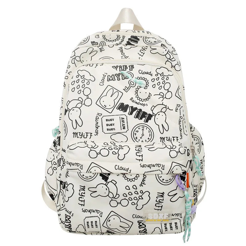 Sac à Dos observateur et Étanche pour Écolier d'École Primaire, Sacoche pour Ordinateur Portable 14 ans, Mignon, Graffiti, Fille, Sortir pour Jouer