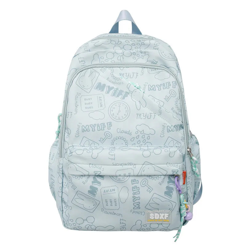 Sac à Dos observateur et Étanche pour Écolier d'École Primaire, Sacoche pour Ordinateur Portable 14 ans, Mignon, Graffiti, Fille, Sortir pour Jouer