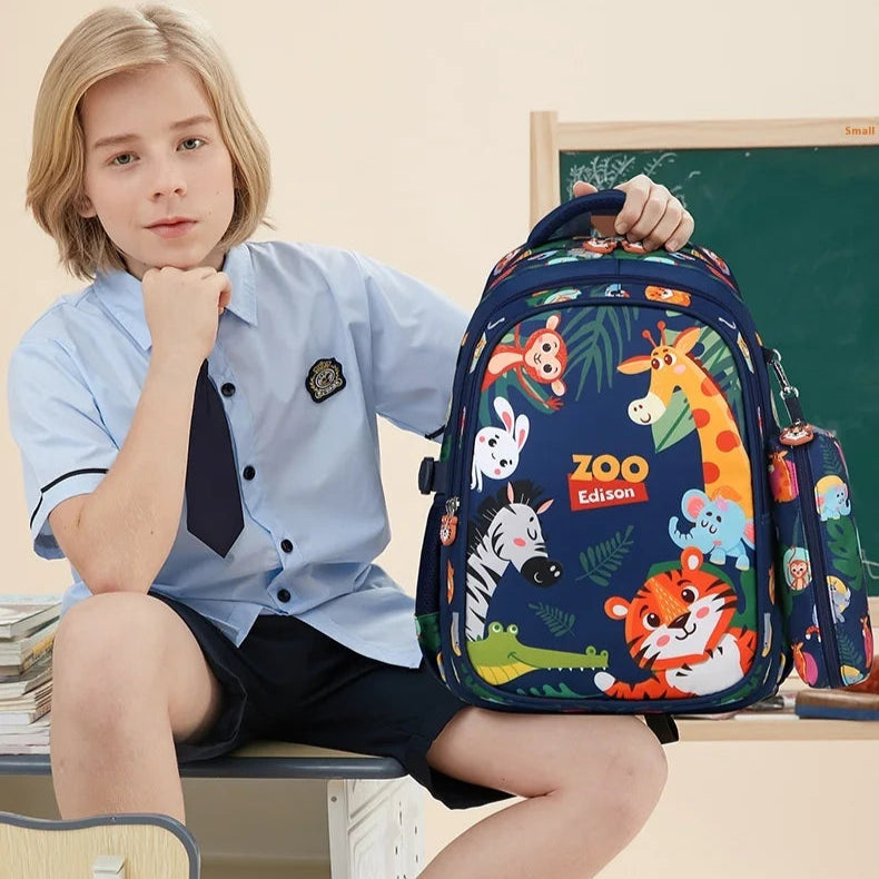 Sac à Dos d'École Primaire Étanche pour Enfant Garçon et Fille orthopédique
