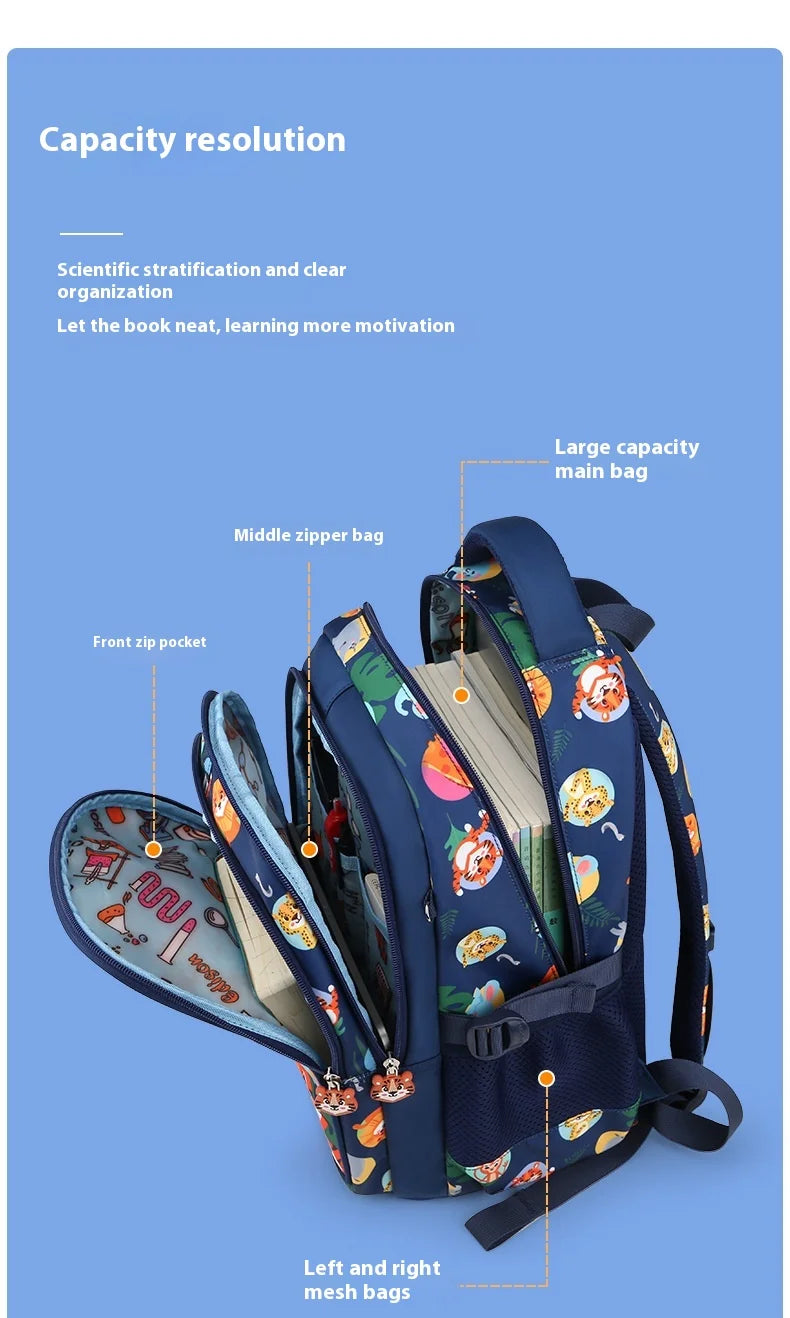 Sac à Dos d'École Primaire Étanche pour Enfant Garçon et Fille orthopédique