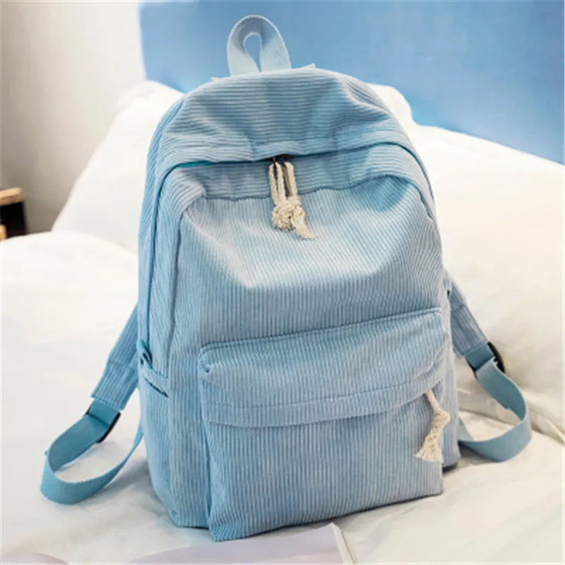 Sac à Dos en Velours Côtelé pour Femme et Adolescent,