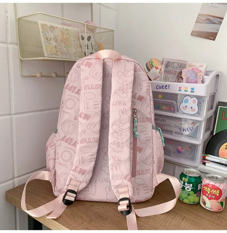 Sac à Dos observateur et Étanche pour Écolier d'École Primaire, Sacoche pour Ordinateur Portable 14 ans, Mignon, Graffiti, Fille, Sortir pour Jouer