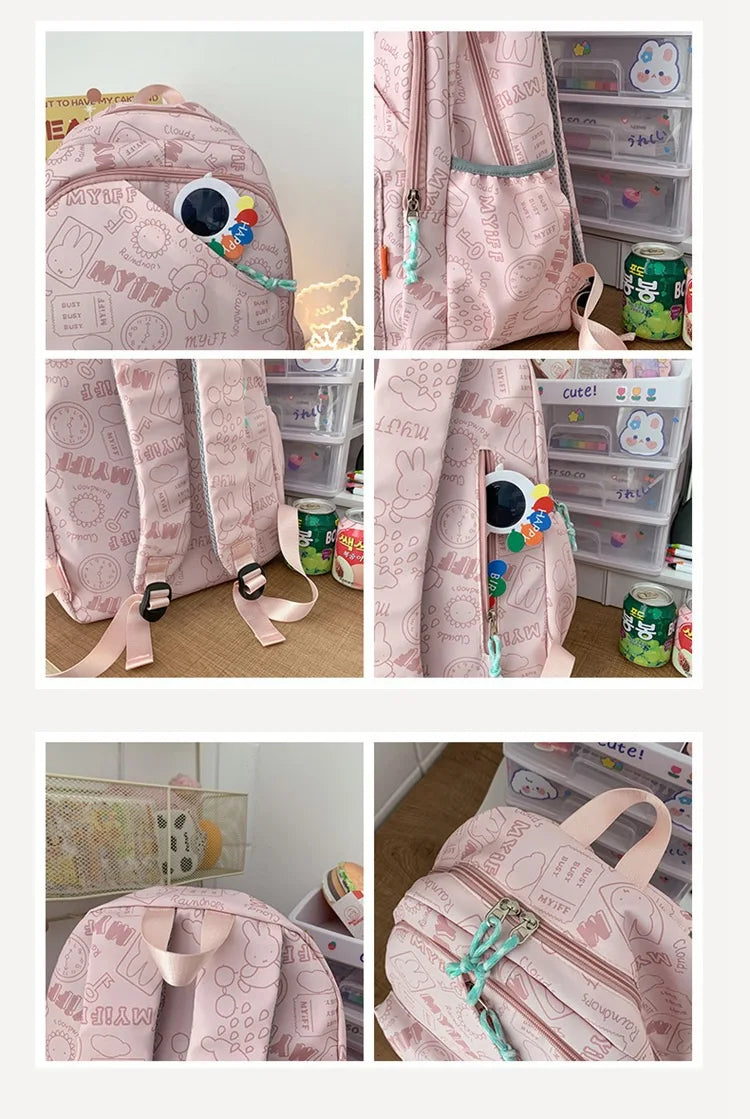 Sac à Dos observateur et Étanche pour Écolier d'École Primaire, Sacoche pour Ordinateur Portable 14 ans, Mignon, Graffiti, Fille, Sortir pour Jouer