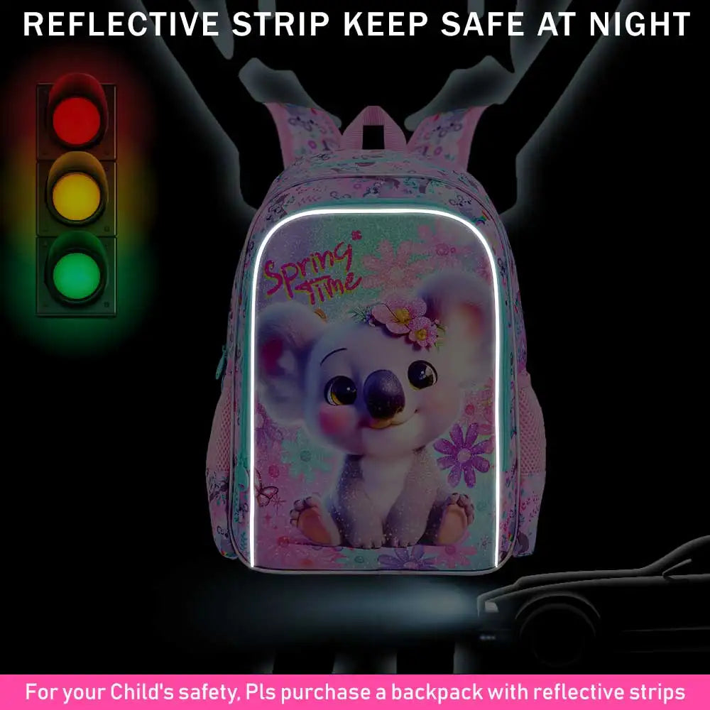 Sac à dos Koala mignon pour enfants du primaire, sacs à livres scolaires préscolaires, boîte à lunch, 3 pièces, 16 po
