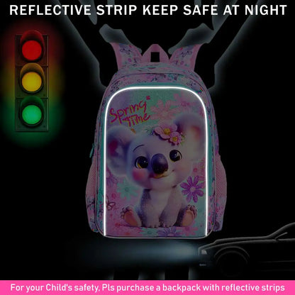 Sac à dos Koala mignon pour enfants du primaire, sacs à livres scolaires préscolaires, boîte à lunch, 3 pièces, 16 po
