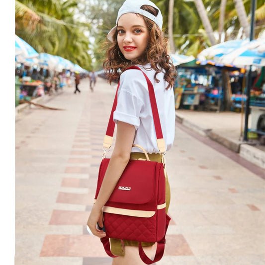 Sac à dos antivol en nylon pour femme, sac à dos tendance, sac de voyage, sacs d'école, sac à livres Kawaii, sac à dos pour document solide, mode