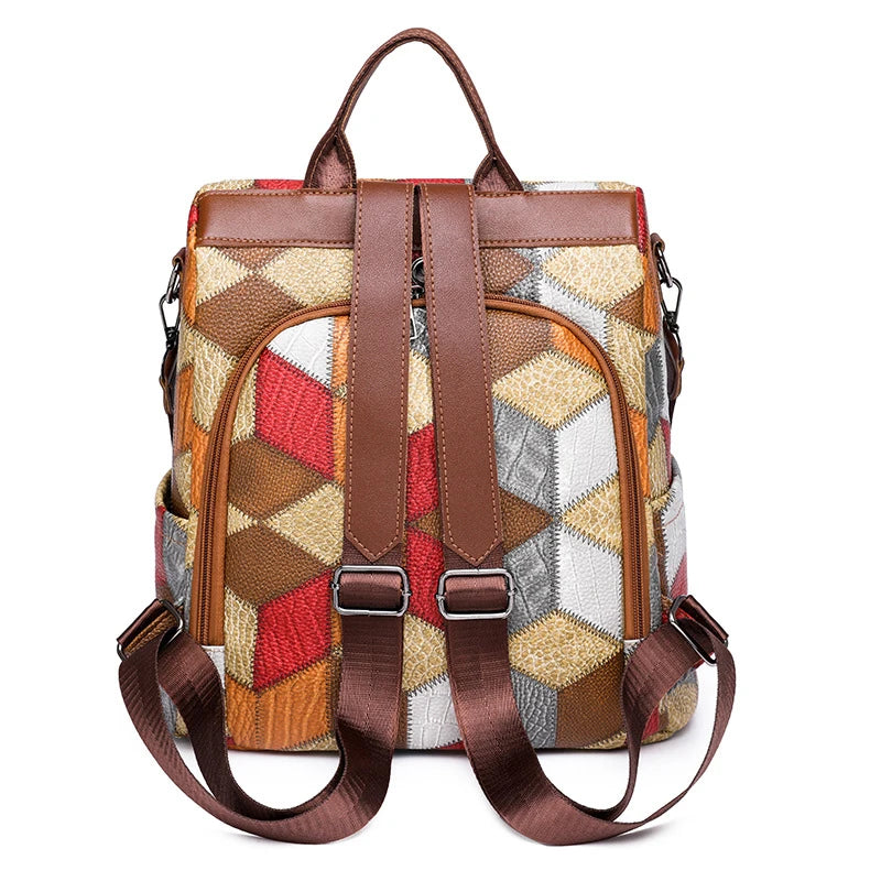 Sac à dos antivol imperméable en cuir PU pour femmes, sac de voyage, cartable décontracté pour adolescentes, sac à livres multi-poches, dos