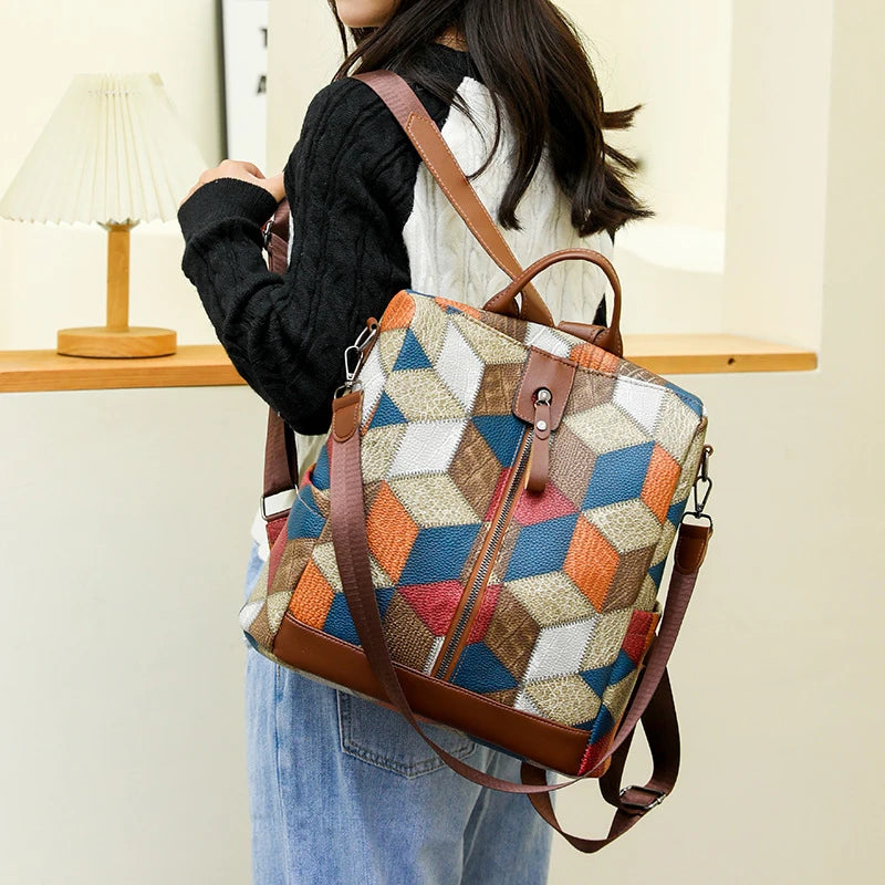 Sac à dos antivol imperméable en cuir PU pour femmes, sac de voyage, cartable décontracté pour adolescentes, sac à livres multi-poches