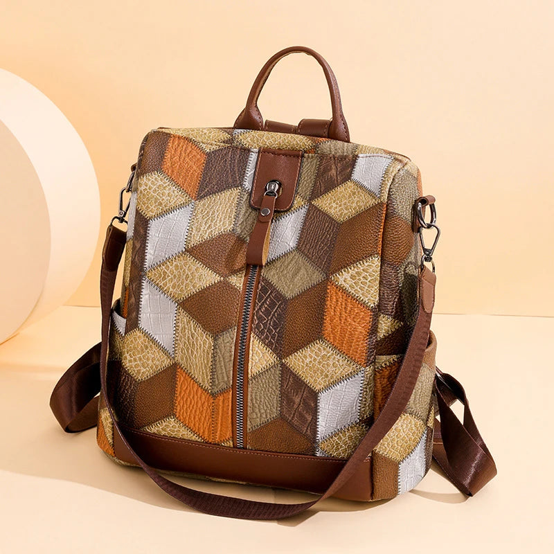 Sac à dos antivol imperméable en cuir PU pour femmes, sac de voyage, cartable décontracté pour adolescentes, sac à livres multi-poches