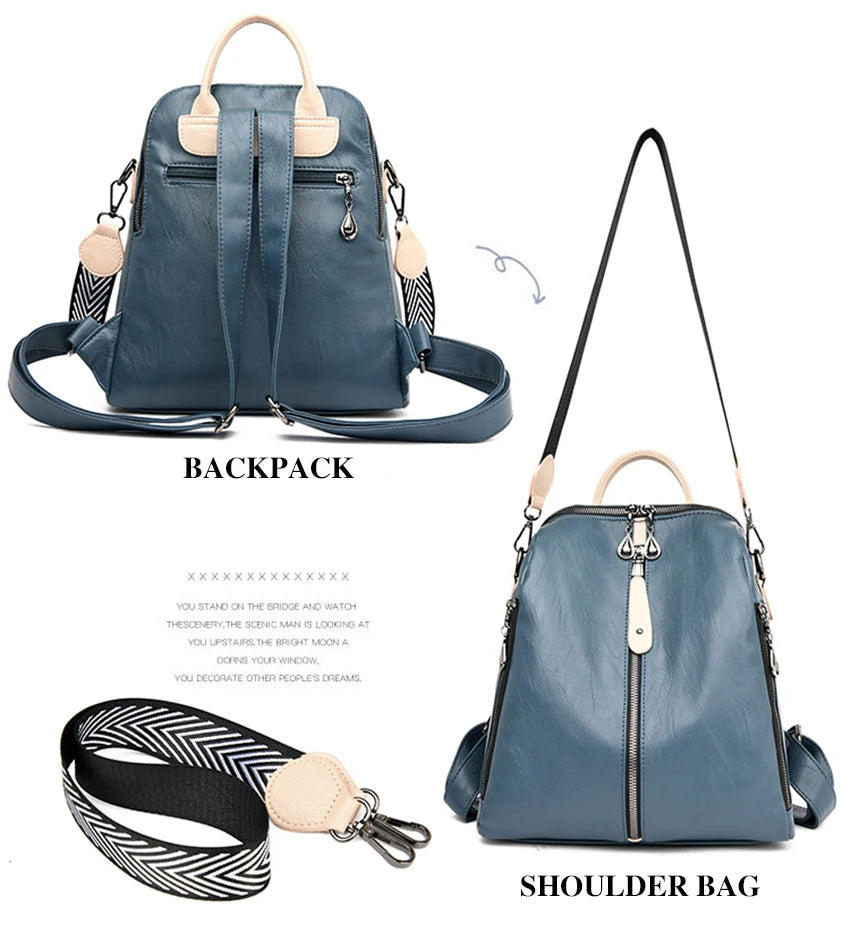 Sac à dos de mode femme sac à dos en cuir souple femmes sac à bandoulière dames sac à dos de voyage grande capacité sac à dos pour fille