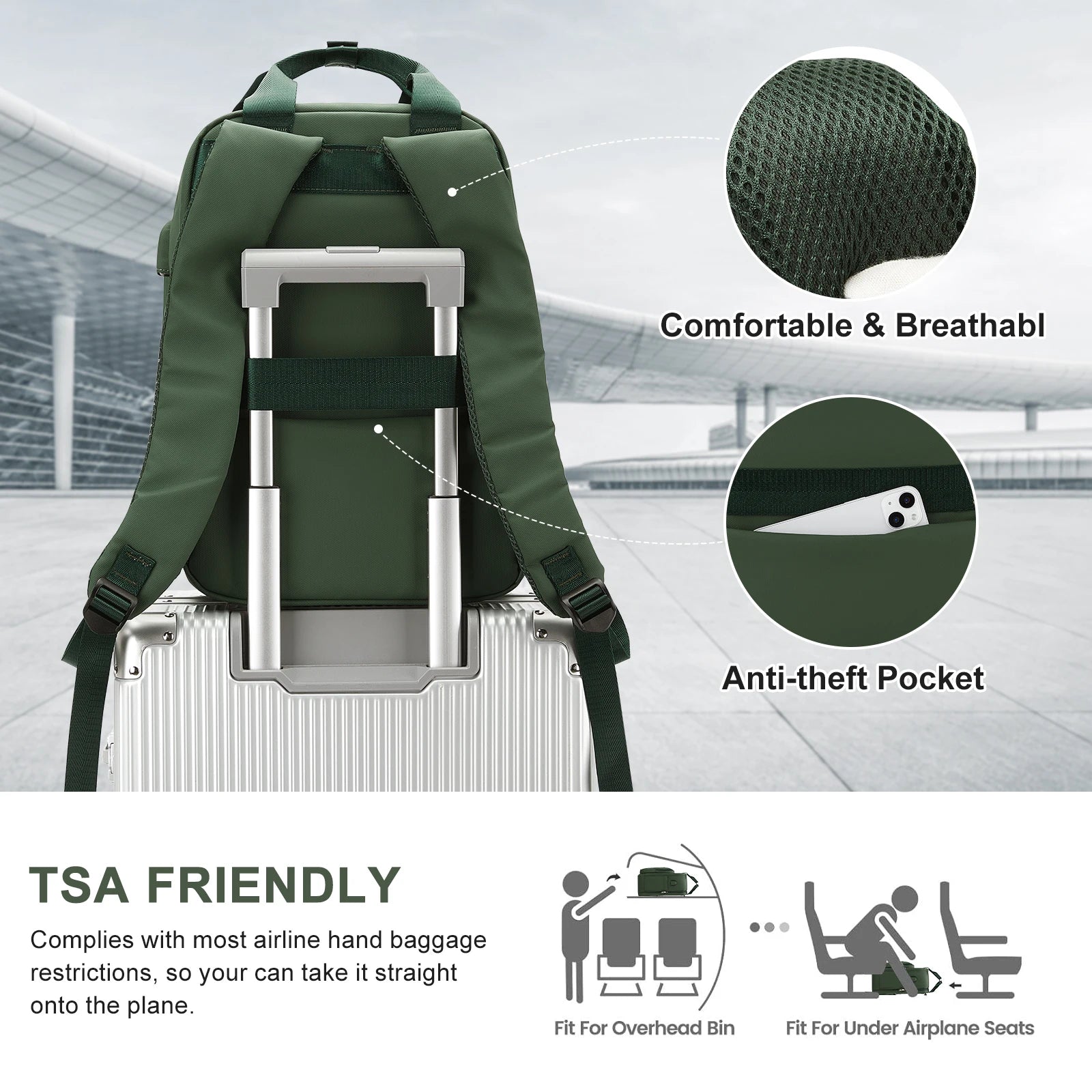 Sac à dos de voyage pour femme : imperméable, léger, confortable