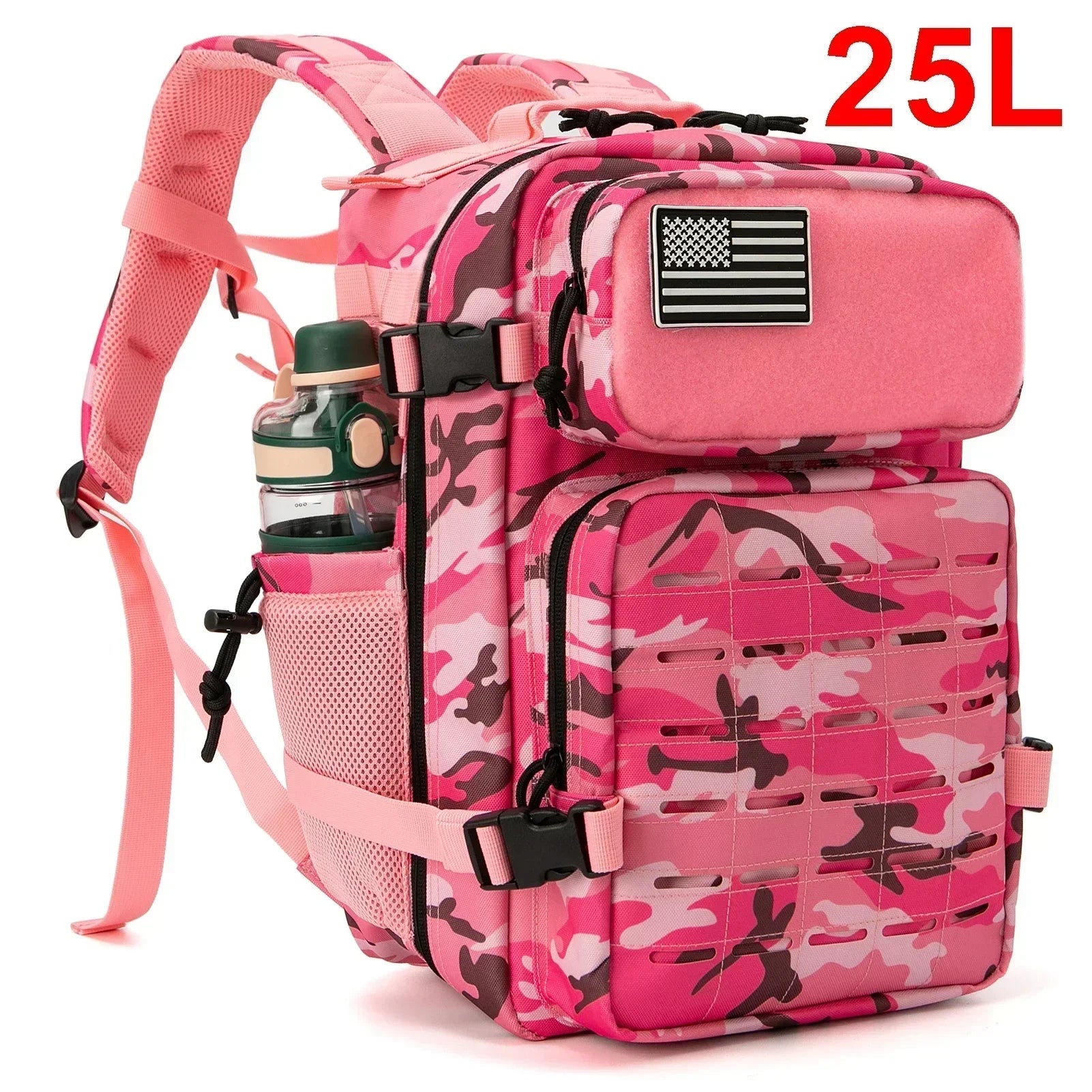 Sac à dos extérieur pour hommes et femmes, sac robuste, petit sac à dos scolaire, sac à dos de randonnée, porte-bouteille, 25L, 45L
