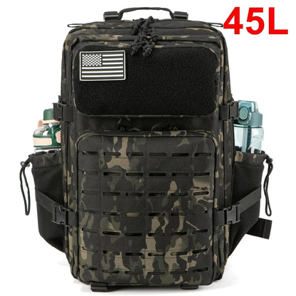 Sac à dos extérieur pour hommes et femmes, sac robuste, petit sac à dos scolaire, sac à dos de randonnée, porte-bouteille, 25L, 45L