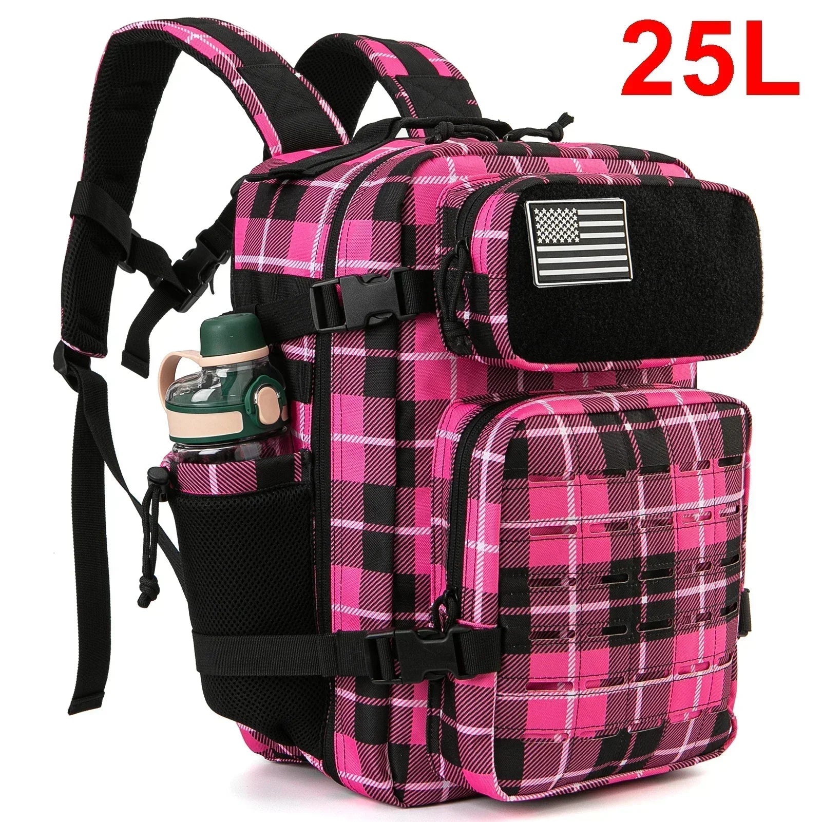 Sac à dos extérieur pour hommes et femmes, sac robuste, petit sac à dos scolaire, sac à dos de randonnée, porte-bouteille, 25L, 45L