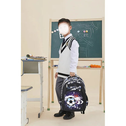 Sac à dos imprimé Football pour enfants et adolescents, cartable de voyage pour garçons