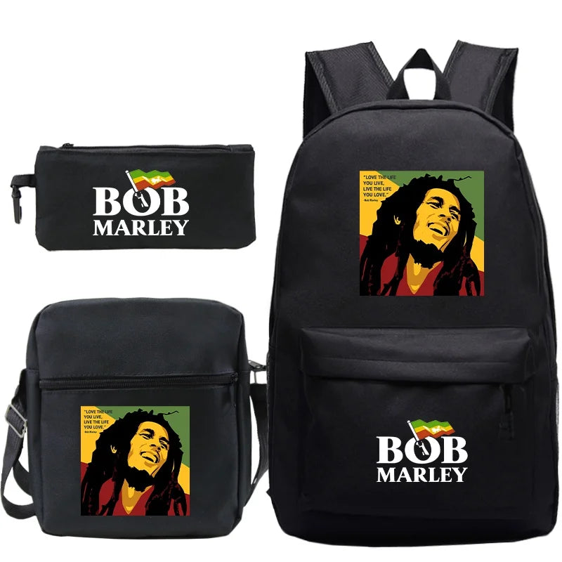 Sac à dos Bob Marley 3 pcs noir