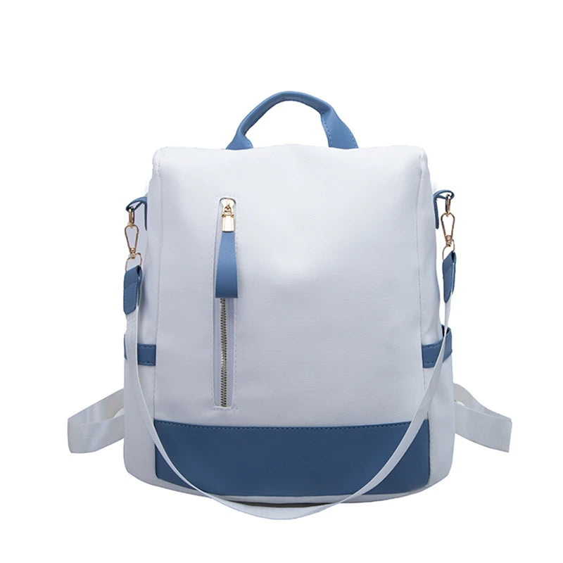 Sac à dos Oxford imperméable avec coutures pour femme, fermeture à glissière arrière antivol, cartable pour fille, voyage décontracté, unique initié