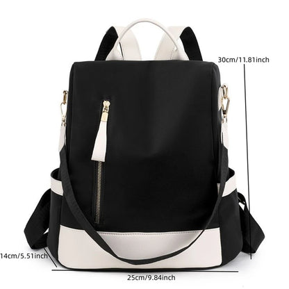 Sac à dos Oxford imperméable avec coutures pour femme, fermeture à glissière arrière antivol, cartable pour fille, voyage décontracté, unique initié