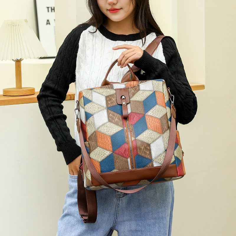 Sac à dos antivol imperméable en cuir PU pour femmes, sac de voyage, cartable décontracté pour adolescentes, sac à livres multi-poches