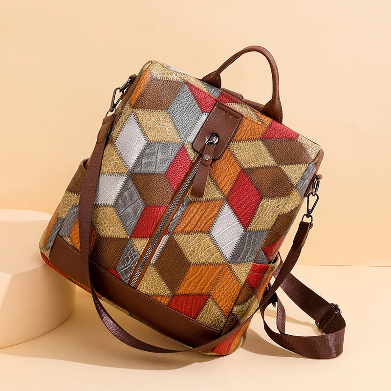 Sac à dos antivol imperméable en cuir PU pour femmes, sac de voyage, cartable décontracté pour adolescentes, sac à livres multi-poches