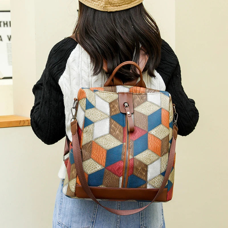Sac à dos antivol imperméable en cuir PU pour femmes, sac de voyage, cartable décontracté pour adolescentes, sac à livres multi-poches