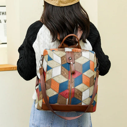 Sac à dos antivol imperméable en cuir PU pour femmes, sac de voyage, cartable décontracté pour adolescentes, sac à livres multi-poches