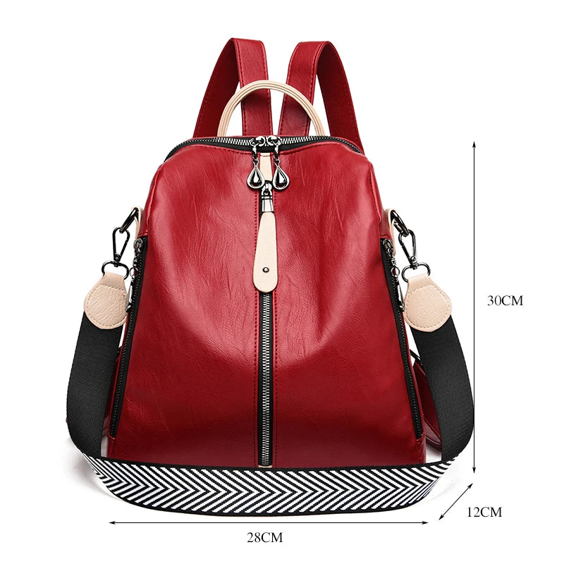 Sac à dos de mode femme sac à dos en cuir souple femmes sac à bandoulière dames sac à dos de voyage grande capacité sac à dos pour fille, taille