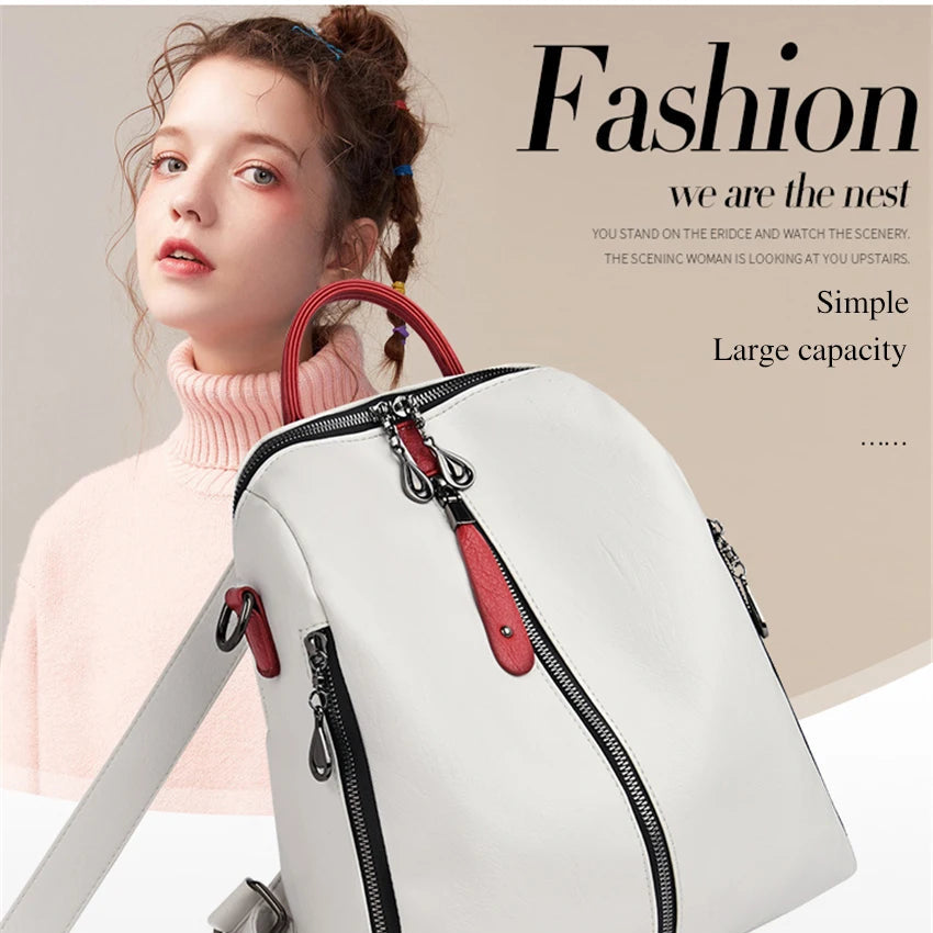 Sac à dos de mode femme sac à dos en cuir souple femmes sac à bandoulière dames sac à dos de voyage grande capacité sac à dos pour fille