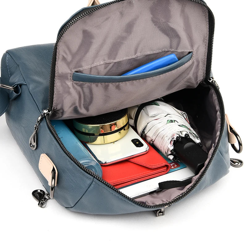 Sac à dos de mode femme sac à dos en cuir souple femmes sac à bandoulière dames sac à dos de voyage grande capacité sac à dos pour fille