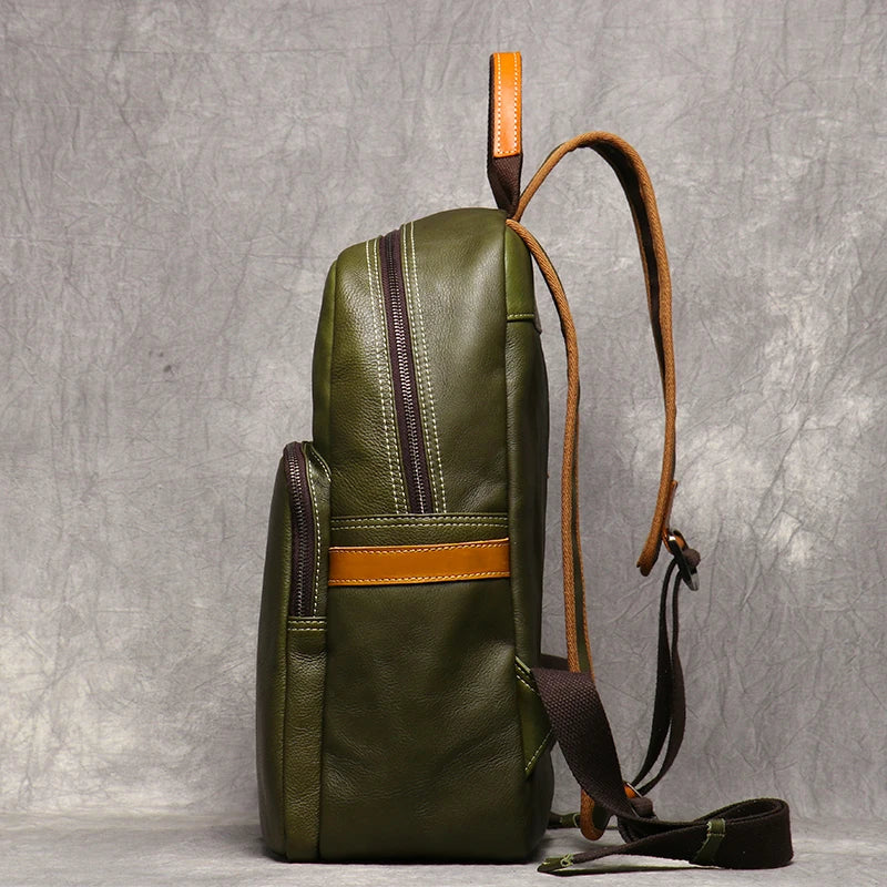 Sac à dos de voyage en cuir véritable pour hommes