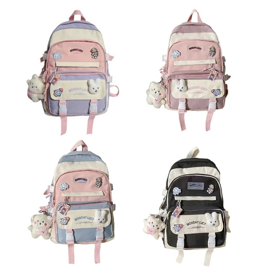 Sac à dos en nylon pour filles du premier cycle du secondaire et du primaire, sac à dos pour ordinateur portable, sacs de livre de voyage